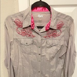 Wrangler riding button up shirt